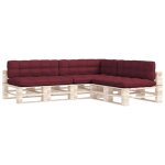 Vidaxl coussins de canap� palette lot de 7 rouge bordeaux