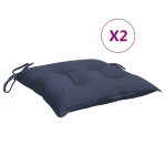 Vidaxl coussins de chaise lot de 2 bleu marine 40x40x7 cm tissu oxford
