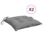 Vidaxl coussins de chaise lot de 2 gris 50x50x7 cm tissu oxford