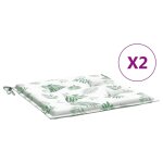 Vidaxl coussins de chaise lot de 2 motif de feuilles 40x40x4 cm tissu