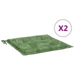 Vidaxl coussins de chaise lot de 2 motif de feuilles 40x40x3 cm tissu