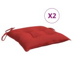 Vidaxl coussins de chaise lot de 2 rouge 40x40x7 cm tissu oxford
