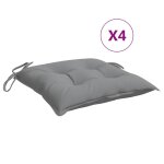 Vidaxl coussins de chaise lot de 4 gris 50x50x7 cm tissu oxford