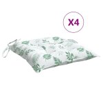 Vidaxl coussins de chaise lot de 4 � motif de feuilles 50x50x7 cm