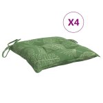 Vidaxl coussins de chaise lot de 4 � motif de feuilles 50x50x7cm tissu