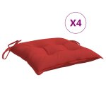 Vidaxl coussins de chaise lot de 4 rouge 40x40x7 cm tissu oxford
