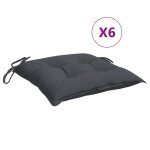 Vidaxl coussins de chaise lot de 6 anthracite 40x40x7 cm