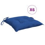Vidaxl coussins de chaise lot de 6 bleu 40x40x7 cm tissu oxford