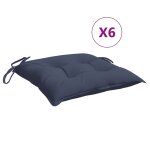 Vidaxl coussins de chaise lot de 6 bleu marine 50x50x7 cm tissu oxford