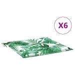 Vidaxl coussins de chaise lot de 6 motif de feuilles 50x50x4 cm tissu