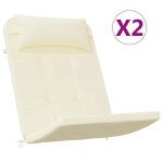 Vidaxl coussins de chaise adirondack lot de 2 cr�me tissu oxford