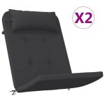 Vidaxl coussins de chaise adirondack lot de 2 noir tissu oxford