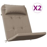 Vidaxl coussins de chaise adirondack lot de 2 taupe tissu oxford
