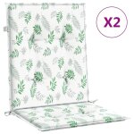 Vidaxl coussins de chaise � dossier bas lot de 2 mod�le de feuille