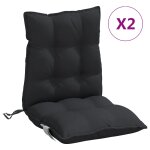 Vidaxl coussins de chaise � dossier bas lot de 2 noir tissu oxford