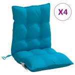 Vidaxl coussins de chaise � dossier bas lot de 4 bleu clair