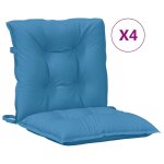 Vidaxl coussins de chaise � dossier bas lot de 4 bleu m�lang� tissu