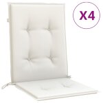 Vidaxl coussins de chaise � dossier bas lot de 4 cr�me m�lang� tissu