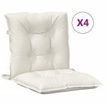 Vidaxl coussins de chaise � dossier bas lot de 4 cr�me m�lang� tissu