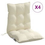 Vidaxl coussins de chaise  dossier bas lot de 4 crme tissu oxford