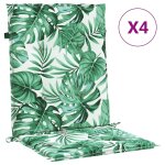 Vidaxl coussins de chaise � dossier bas lot de 4 mod�le de feuille