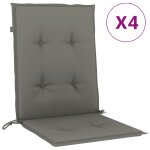 Vidaxl coussins de chaise  dossier bas lot de 4 gris fonc mlang