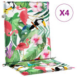 Vidaxl coussins de chaise � dossier bas lot de 4 multicolore tissu