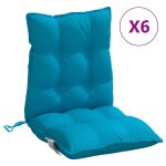 Vidaxl coussins de chaise � dossier bas lot de 6 bleu clair