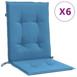 Vidaxl coussins de chaise � dossier bas lot de 6 bleu m�lang� tissu
