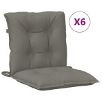Vidaxl coussins de chaise � dossier bas lot de 6 gris fonc� m�lang�