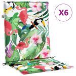 Vidaxl coussins de dossier 6 pc tissu oxford vert et rose