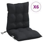 Vidaxl coussin d'ext�rieur 6 pc noir 100 x 50 x 7 cm