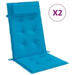 Vidaxl coussins de chaise � dossier haut lot de 2 bleu clair