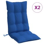 Vidaxl coussins de chaise � dossier haut lot de 2 bleu royal