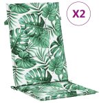 Vidaxl coussins de chaise � dossier haut lot de 2 mod�le de feuille
