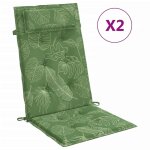 Vidaxl coussins de chaise à dossier haut lot de 2 modèle de feuille Vidaxl coussins de chaise à dossier haut lot de 2 modèle de feuille