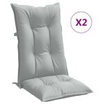 Vidaxl coussins de chaise � dossier haut lot de 2 gris clair m�lang�