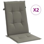 Vidaxl coussins de chaise � dossier haut lot de 2 gris fonc� m�lang�
