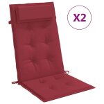 Vidaxl coussins de chaise � dossier haut lot de 2 rouge bordeaux