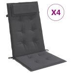 Vidaxl coussins de chaise  dossier haut lot de 4 anthracite