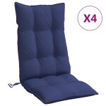 Vidaxl coussins de chaise � dossier haut lot de 4 bleu marine
