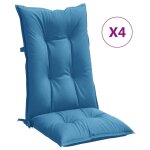 Vidaxl coussins de chaise � dossier haut lot de 4 bleu m�lang� tissu