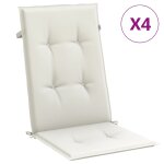 Vidaxl coussins de chaise � dossier haut lot de 4 cr�me m�lang� tissu