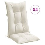 Vidaxl coussins de chaise � dossier haut lot de 4 cr�me m�lang� tissu