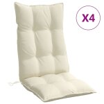Vidaxl coussins de chaise  dossier haut lot de 4 crme tissu oxford