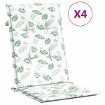 Vidaxl coussins de chaise � dossier haut lot de 4 mod�le de feuille