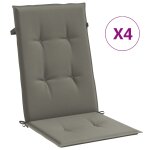 Vidaxl coussins de chaise  dossier haut lot de 4 gris fonc mlang