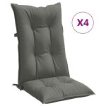 Vidaxl coussins de chaise � dossier haut lot de 4 gris fonc� m�lang�