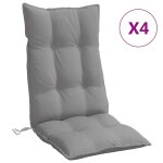 Vidaxl coussins de chaise  dossier haut lot de 4 gris tissu oxford