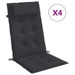 Vidaxl coussins de chaise � dossier haut lot de 4 noir tissu oxford